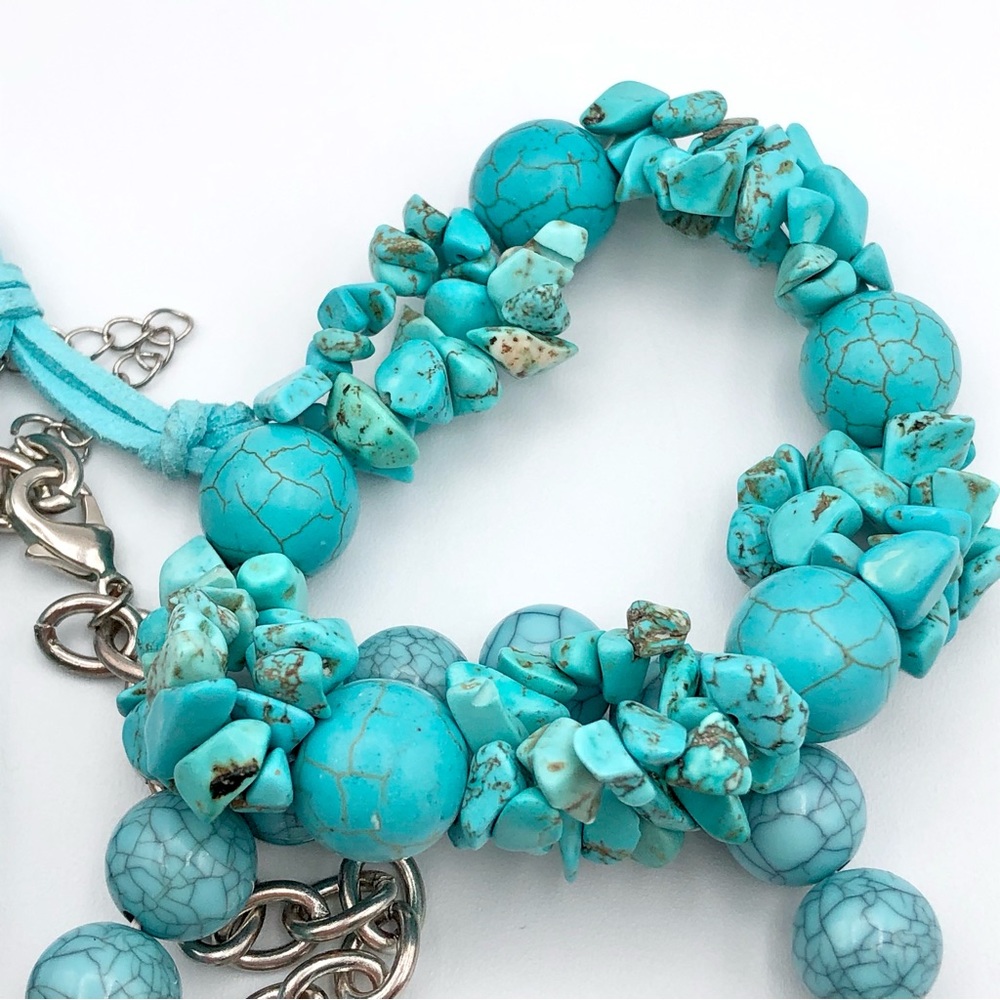 5 Piece Jewelry Lot Southwestern Cowgirl Tribal Boho Faux Turquoise Assorted - Picture 11 of 16